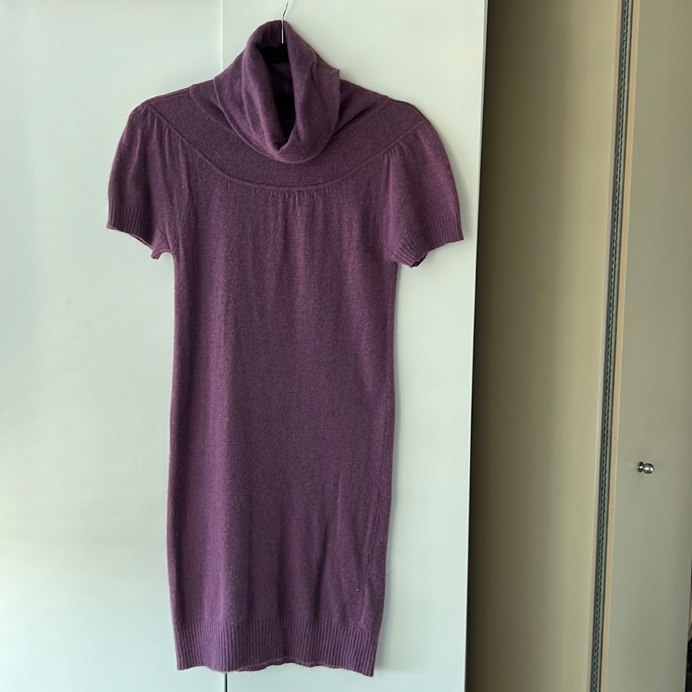 Purple Turtle Neck Sweater Dress